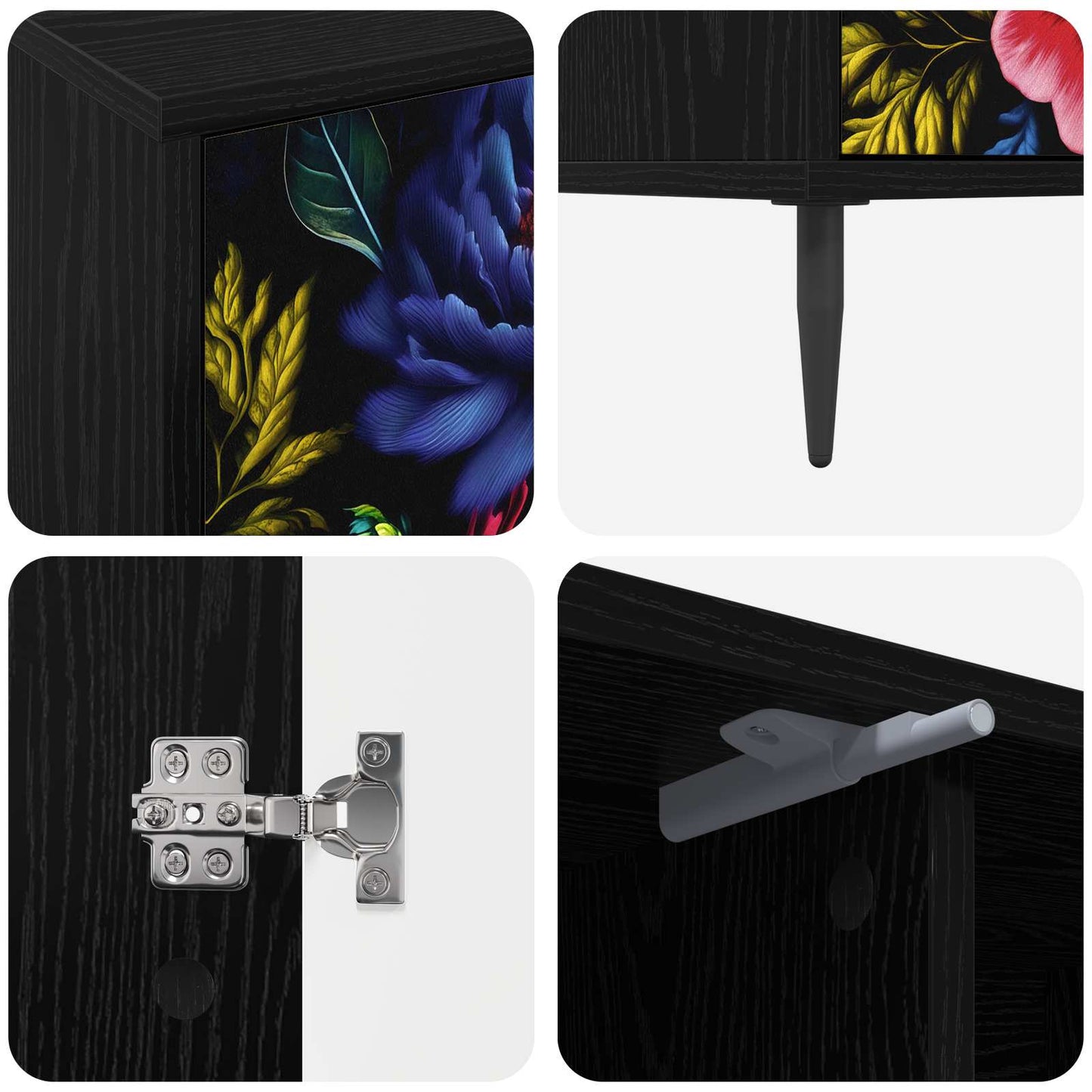 vidaXL TV Cabinet KIEL 102 x 33 x 51 cm Black Oak Engineered Wood