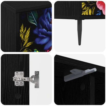 vidaXL TV Cabinet KIEL 102 x 33 x 51 cm Black Oak Engineered Wood