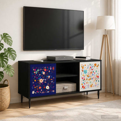 vidaXL TV Cabinet MAINZ 102 x 33 x 51 cm Black Oak Engineered Wood
