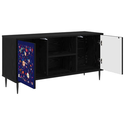 vidaXL TV Cabinet MAINZ 102 x 33 x 51 cm Black Oak Engineered Wood