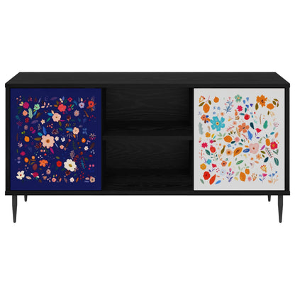 vidaXL TV Cabinet MAINZ 102 x 33 x 51 cm Black Oak Engineered Wood