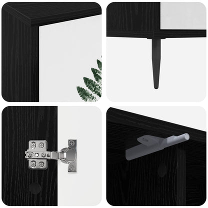 vidaXL TV Cabinet HANAU 102 x 33 x 51 cm Black Oak Engineered Wood