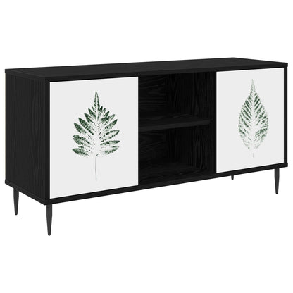vidaXL TV Cabinet HANAU 102 x 33 x 51 cm Black Oak Engineered Wood