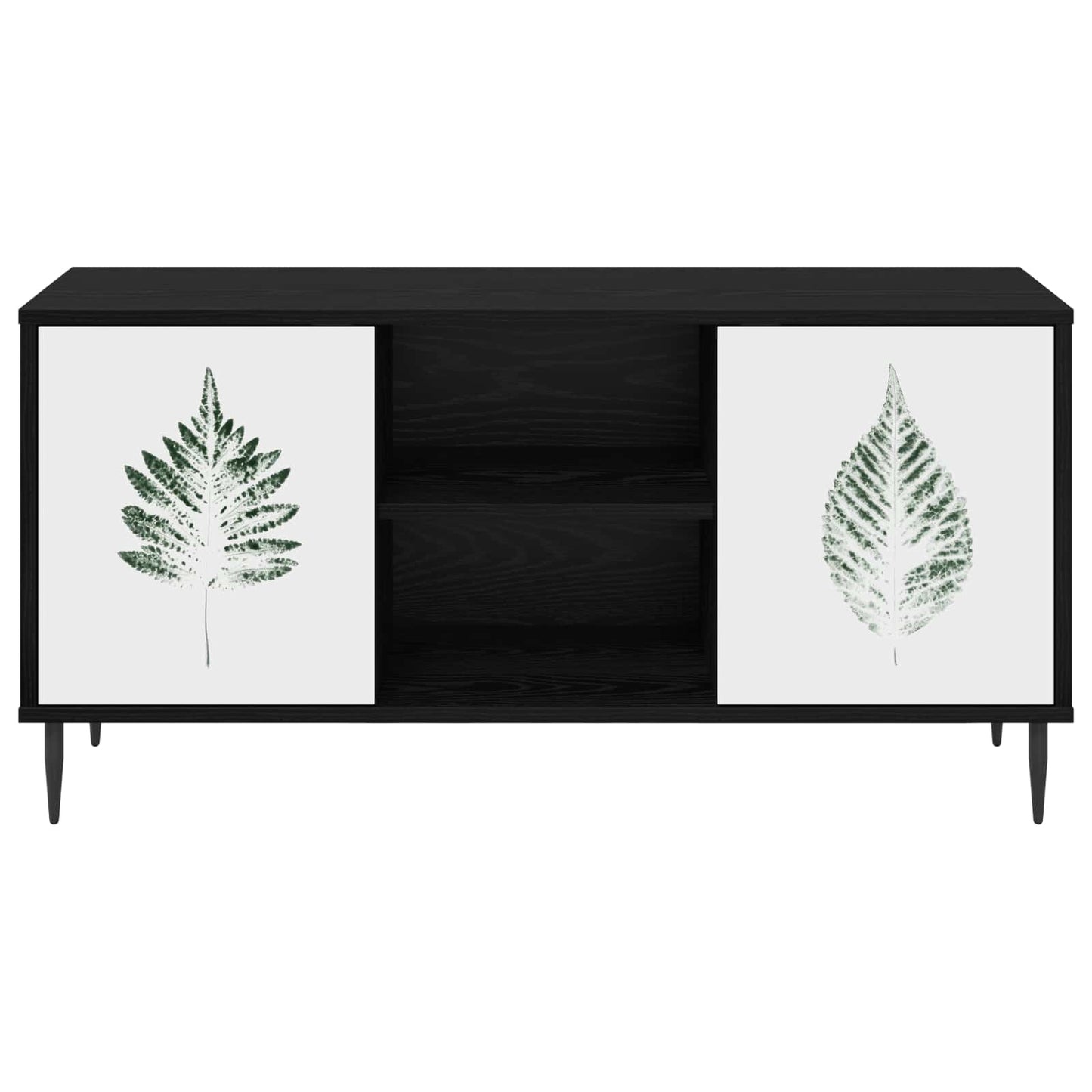 vidaXL TV Cabinet HANAU 102 x 33 x 51 cm Black Oak Engineered Wood