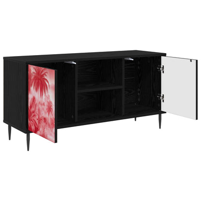 vidaXL TV Cabinet AACHEN 102 x 33 x 51 cm Black Oak Engineered Wood