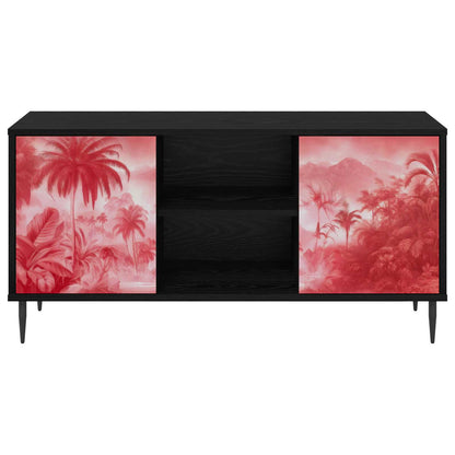 vidaXL TV Cabinet AACHEN 102 x 33 x 51 cm Black Oak Engineered Wood
