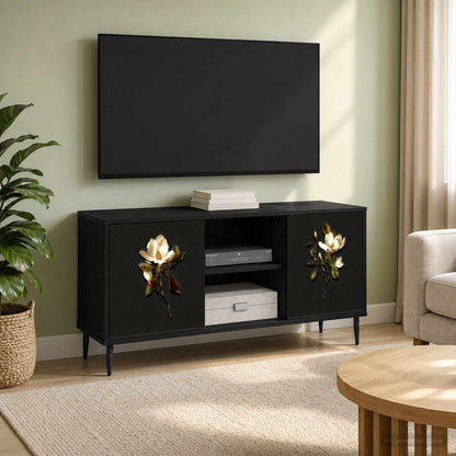 vidaXL TV Cabinet BREMEN 102 x 33 x 51 cm Black Oak Engineered Wood