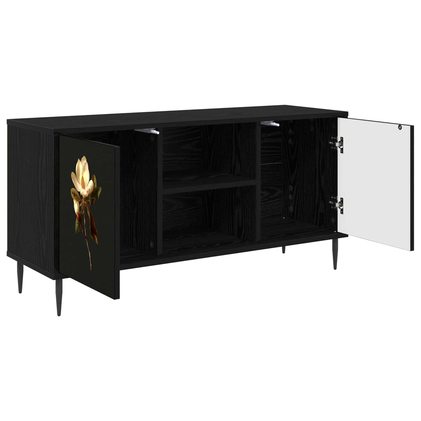vidaXL TV Cabinet BREMEN 102 x 33 x 51 cm Black Oak Engineered Wood