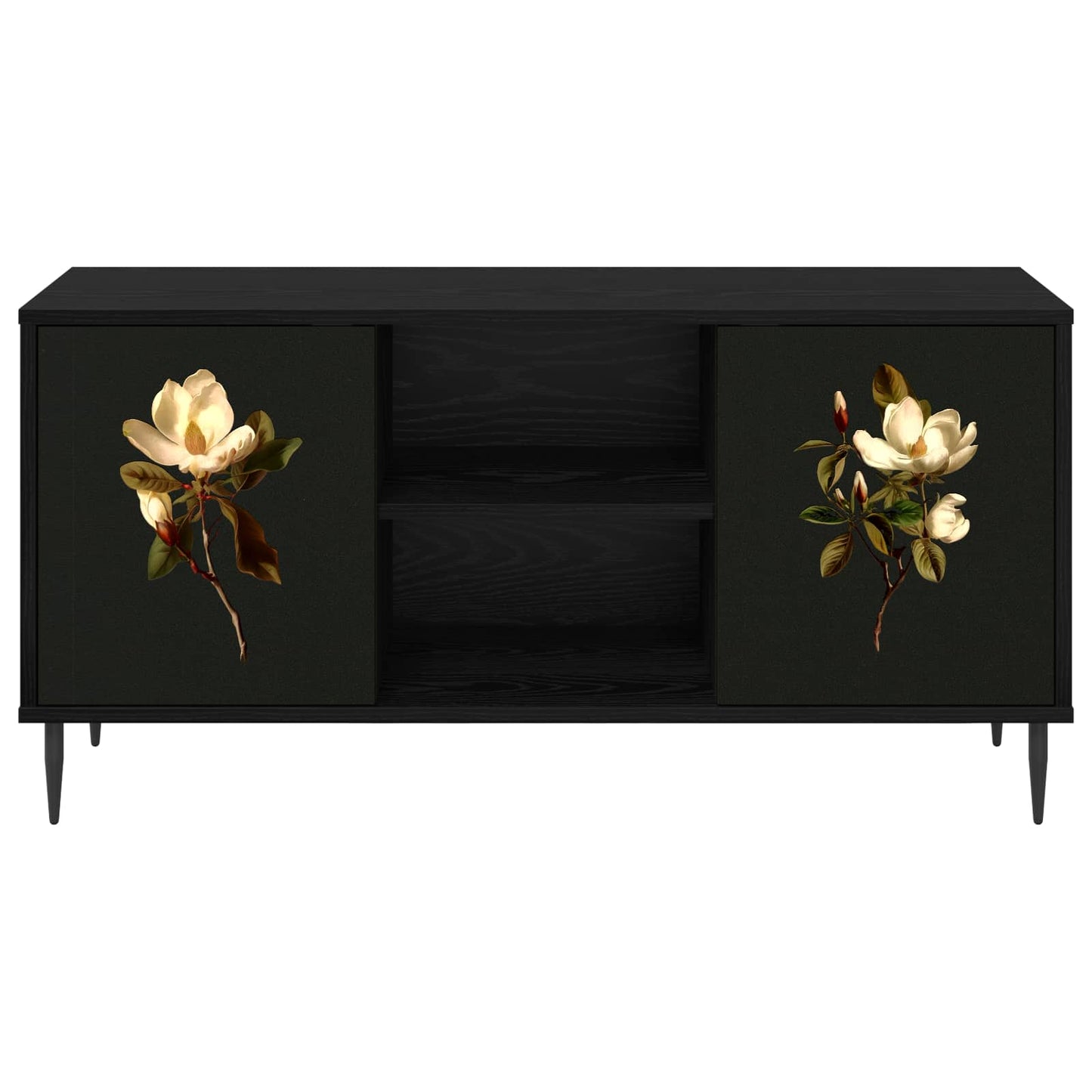 vidaXL TV Cabinet BREMEN 102 x 33 x 51 cm Black Oak Engineered Wood