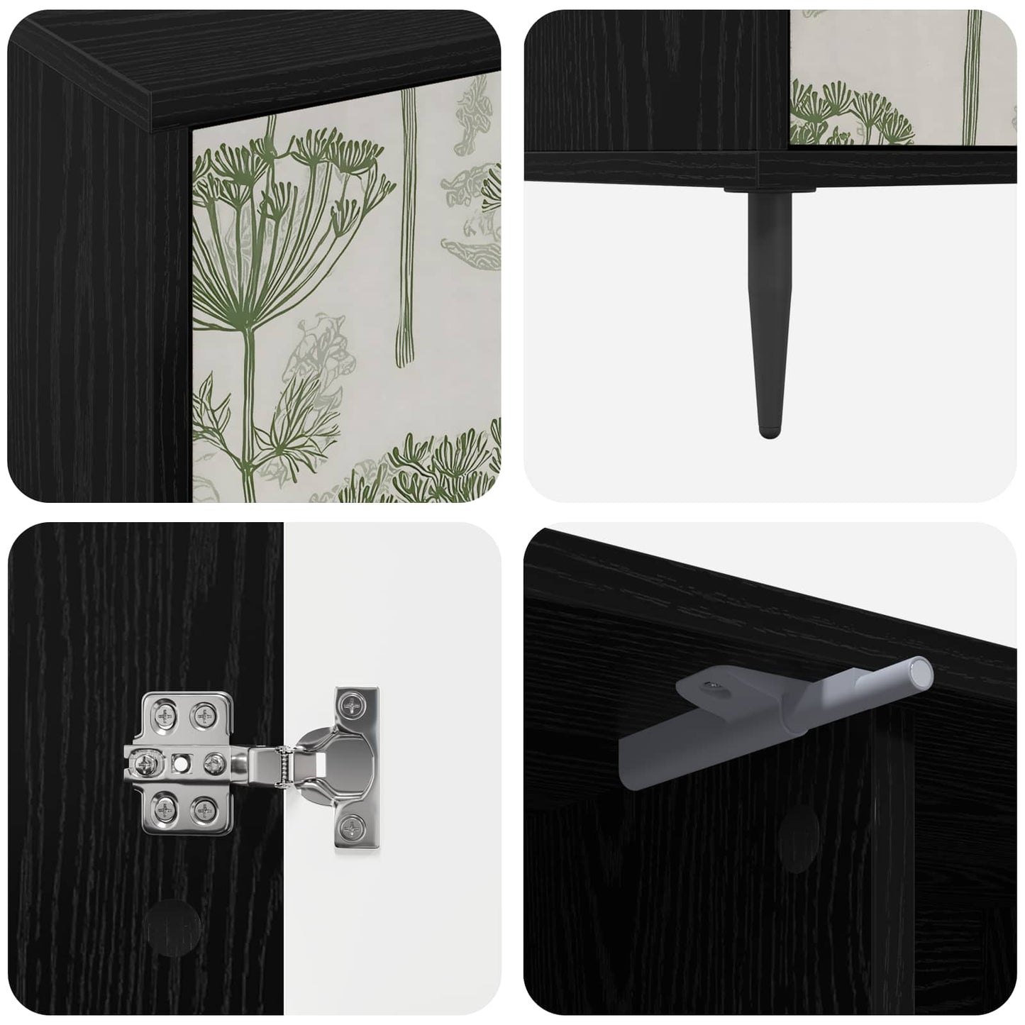 vidaXL TV Cabinet GOTHA 102 x 33 x 51 cm Black Oak Engineered Wood