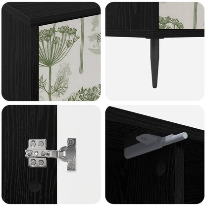 vidaXL TV Cabinet GOTHA 102 x 33 x 51 cm Black Oak Engineered Wood