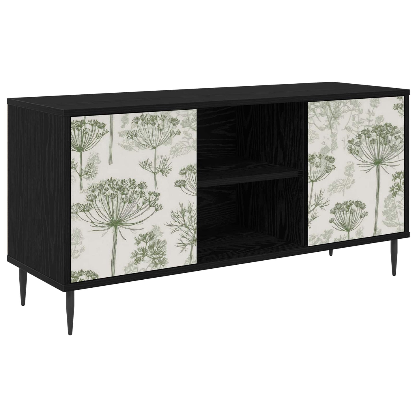 vidaXL TV Cabinet GOTHA 102 x 33 x 51 cm Black Oak Engineered Wood