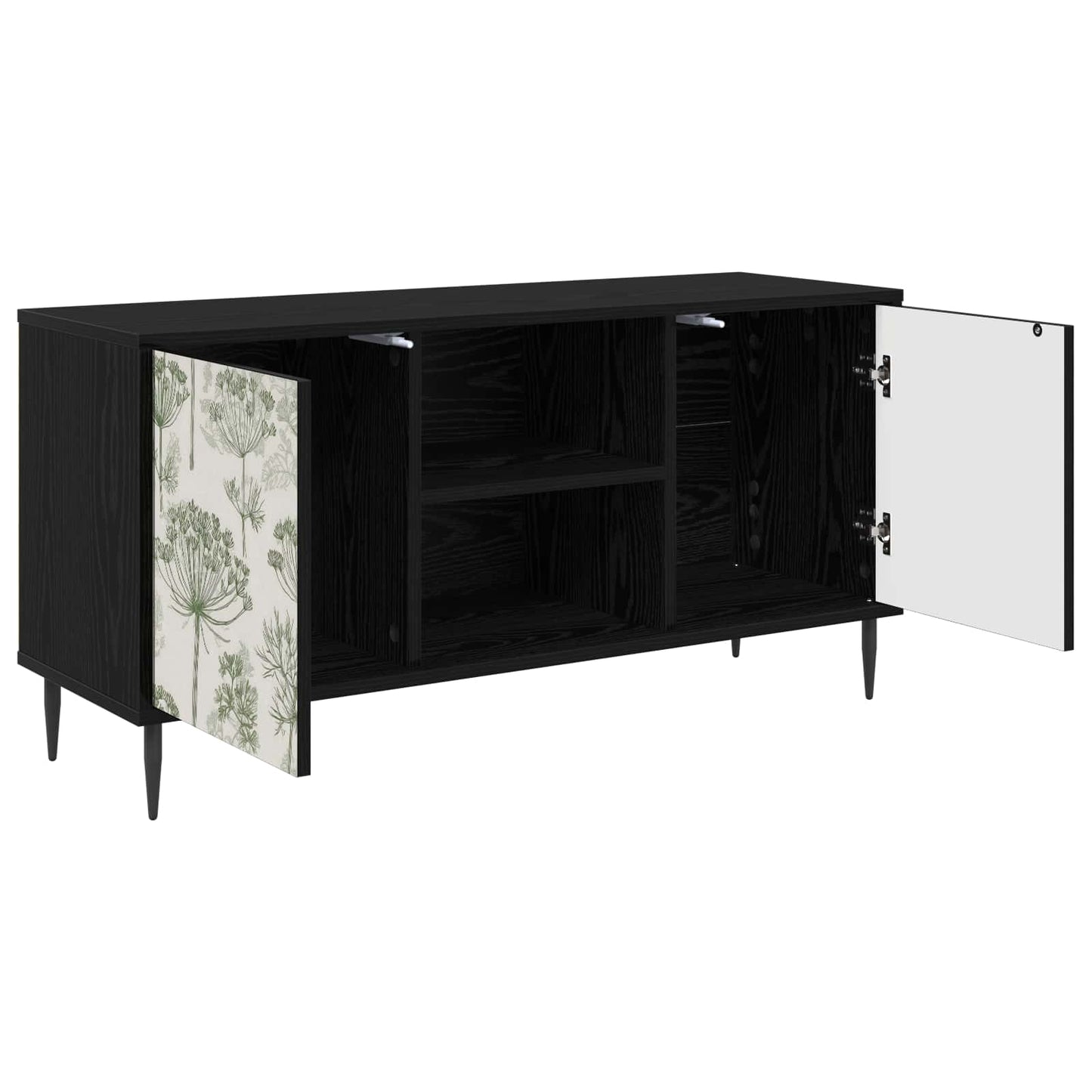 vidaXL TV Cabinet GOTHA 102 x 33 x 51 cm Black Oak Engineered Wood