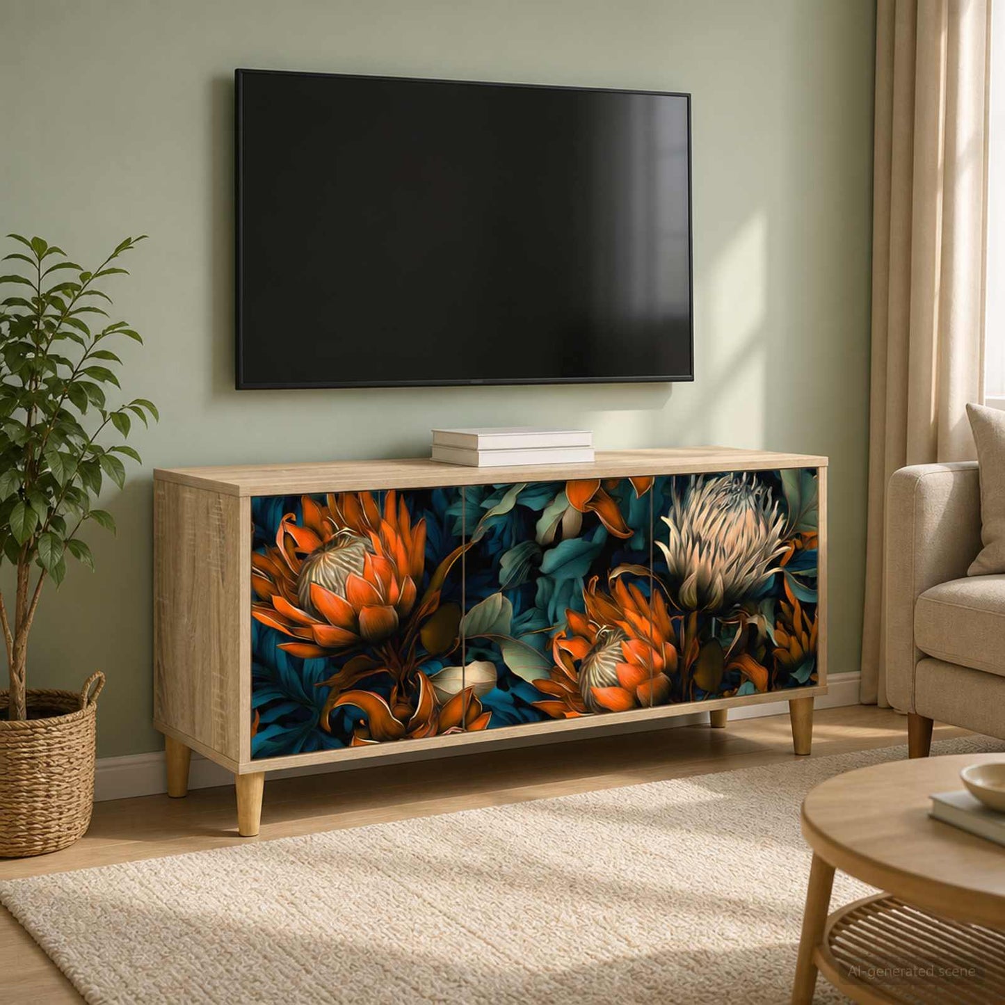 vidaXL TV Cabinet LOCHEM 102 x 33 x 50 cm Sonoma Engineered Wood