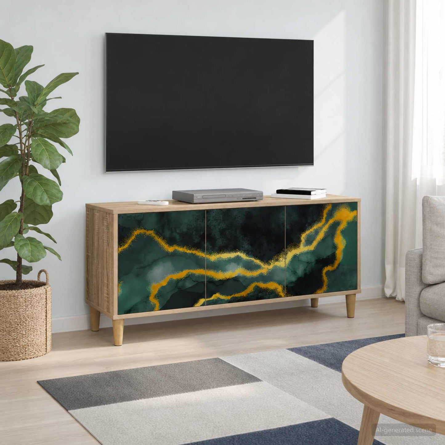 vidaXL TV Cabinet WIJHE 102 x 33 x 50 cm Sonoma Engineered Wood