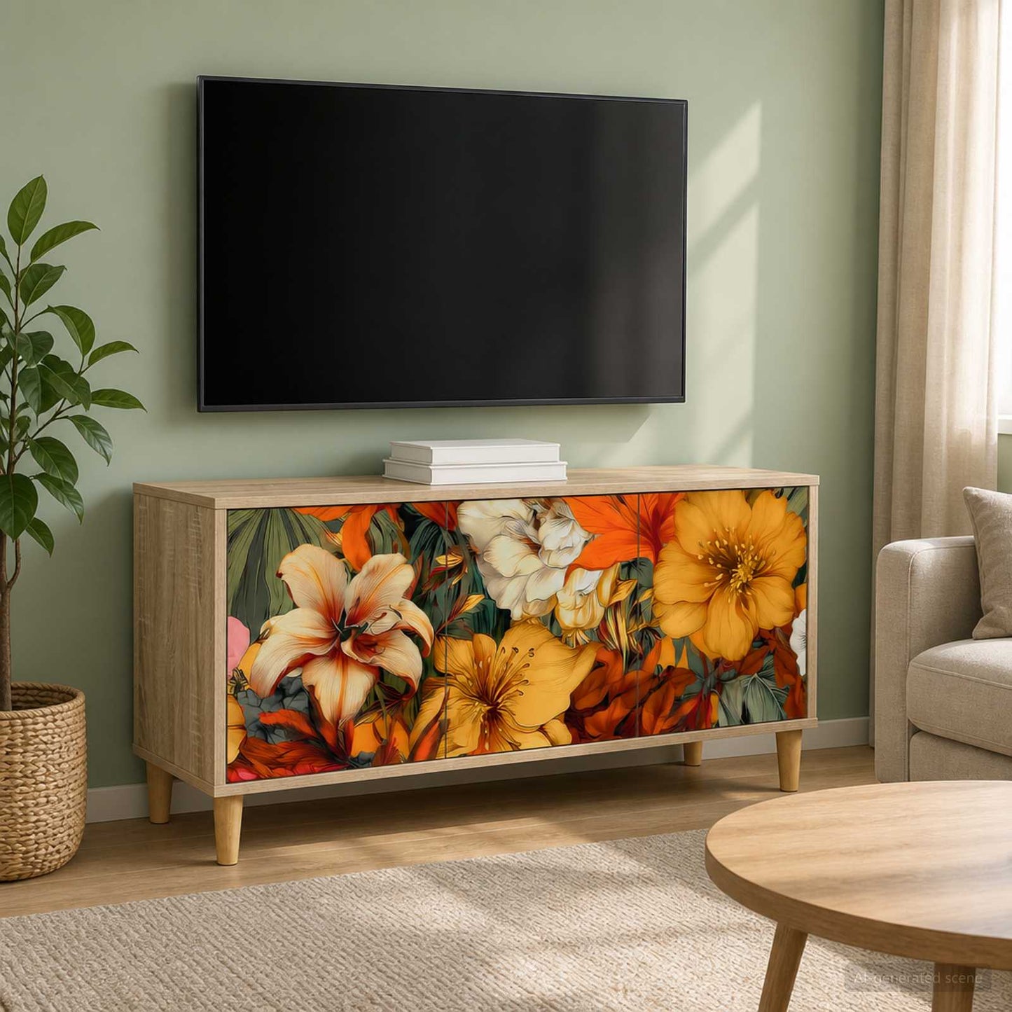 vidaXL TV Cabinet GENNEP 102 x 33 x 50 cm Sonoma Engineered Wood