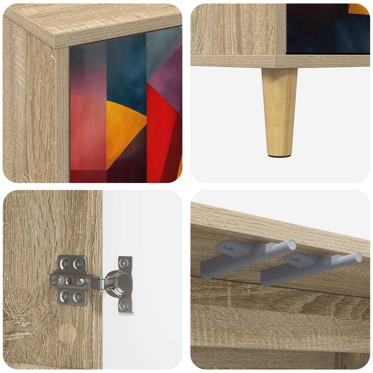 vidaXL TV Cabinet HEESCH 102 x 33 x 50 cm Sonoma Engineered Wood