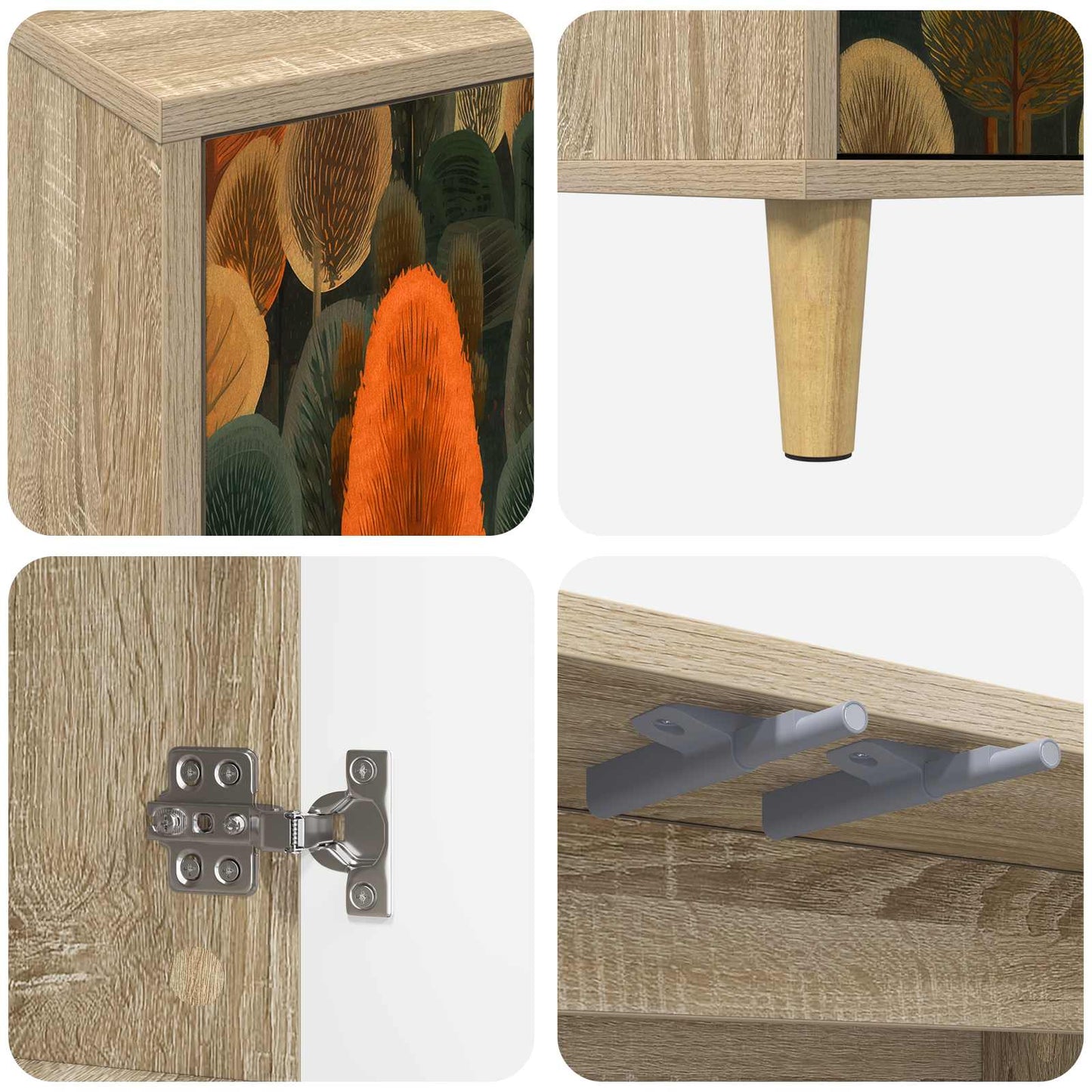 vidaXL TV Cabinet ZAANDAM 102 x 33 x 50 cm Sonoma Engineered Wood