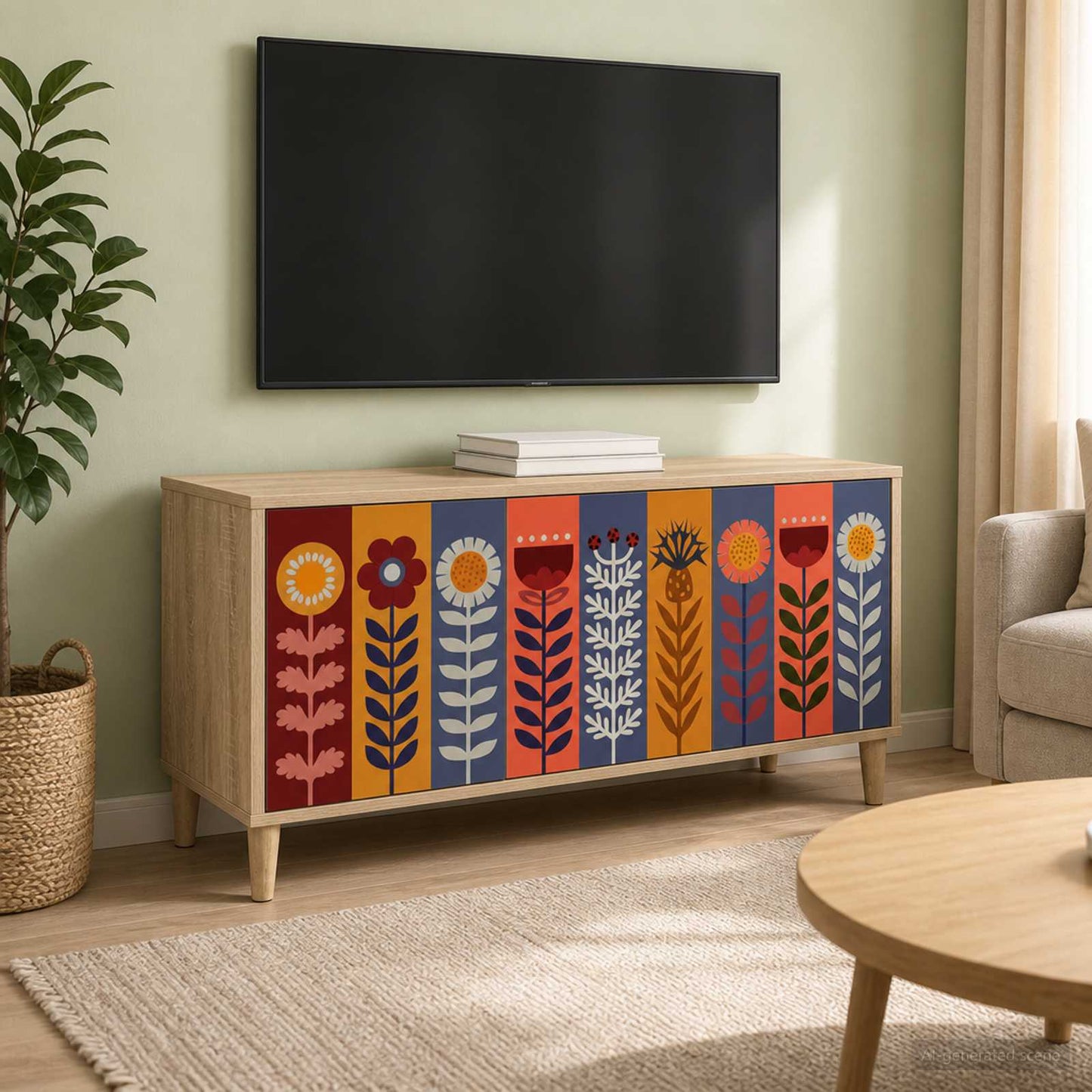 vidaXL TV Cabinet ESSEN 102 x 33 x 50 cm Sonoma Engineered Wood