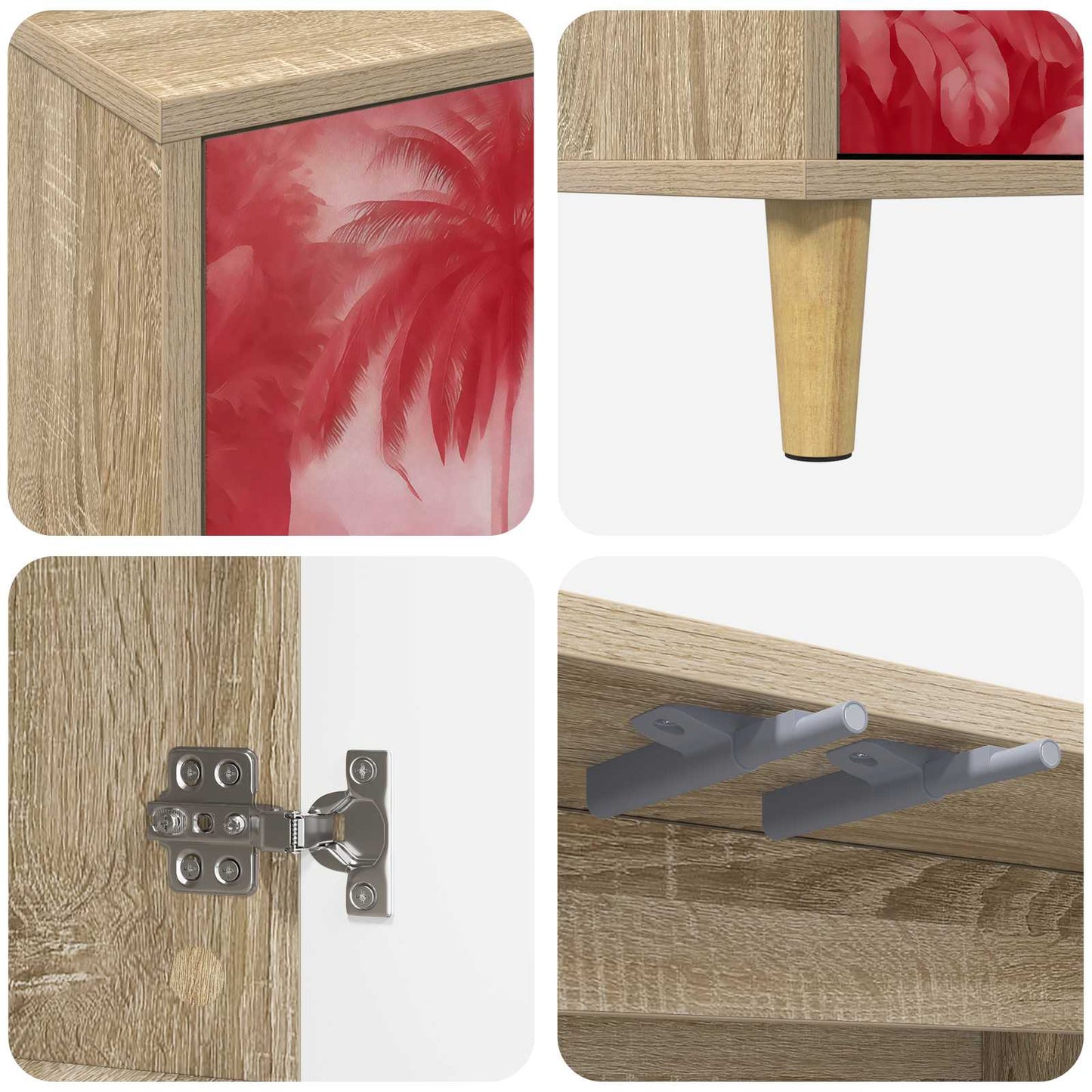 vidaXL TV Cabinet AACHEN 102 x 33 x 50 cm Sonoma Engineered Wood
