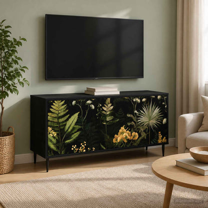 vidaXL TV Cabinet RHENEN 102 x 33 x 51 cm Black Oak Engineered Wood