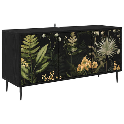 vidaXL TV Cabinet RHENEN 102 x 33 x 51 cm Black Oak Engineered Wood