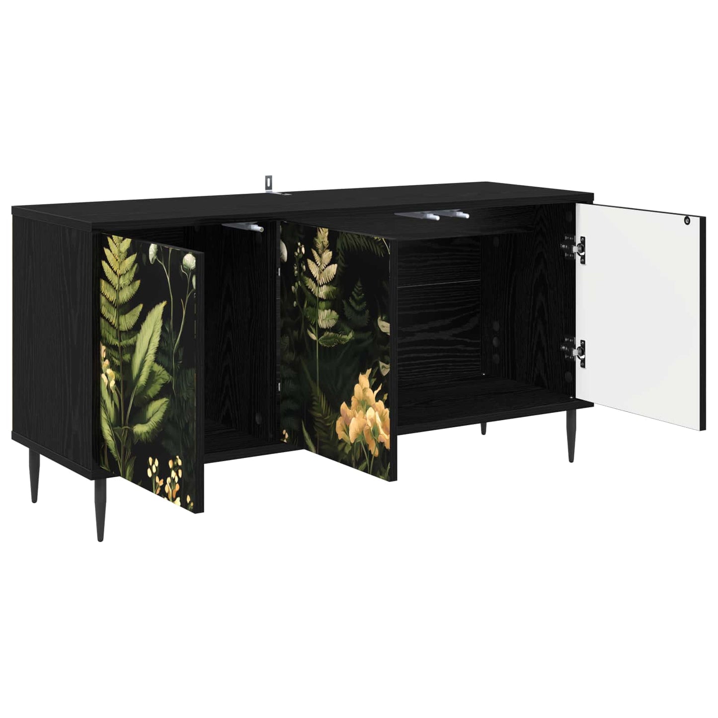 vidaXL TV Cabinet RHENEN 102 x 33 x 51 cm Black Oak Engineered Wood