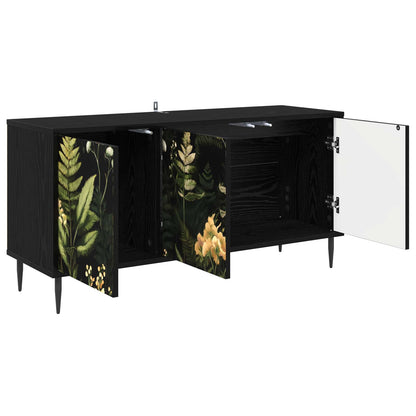 vidaXL TV Cabinet RHENEN 102 x 33 x 51 cm Black Oak Engineered Wood