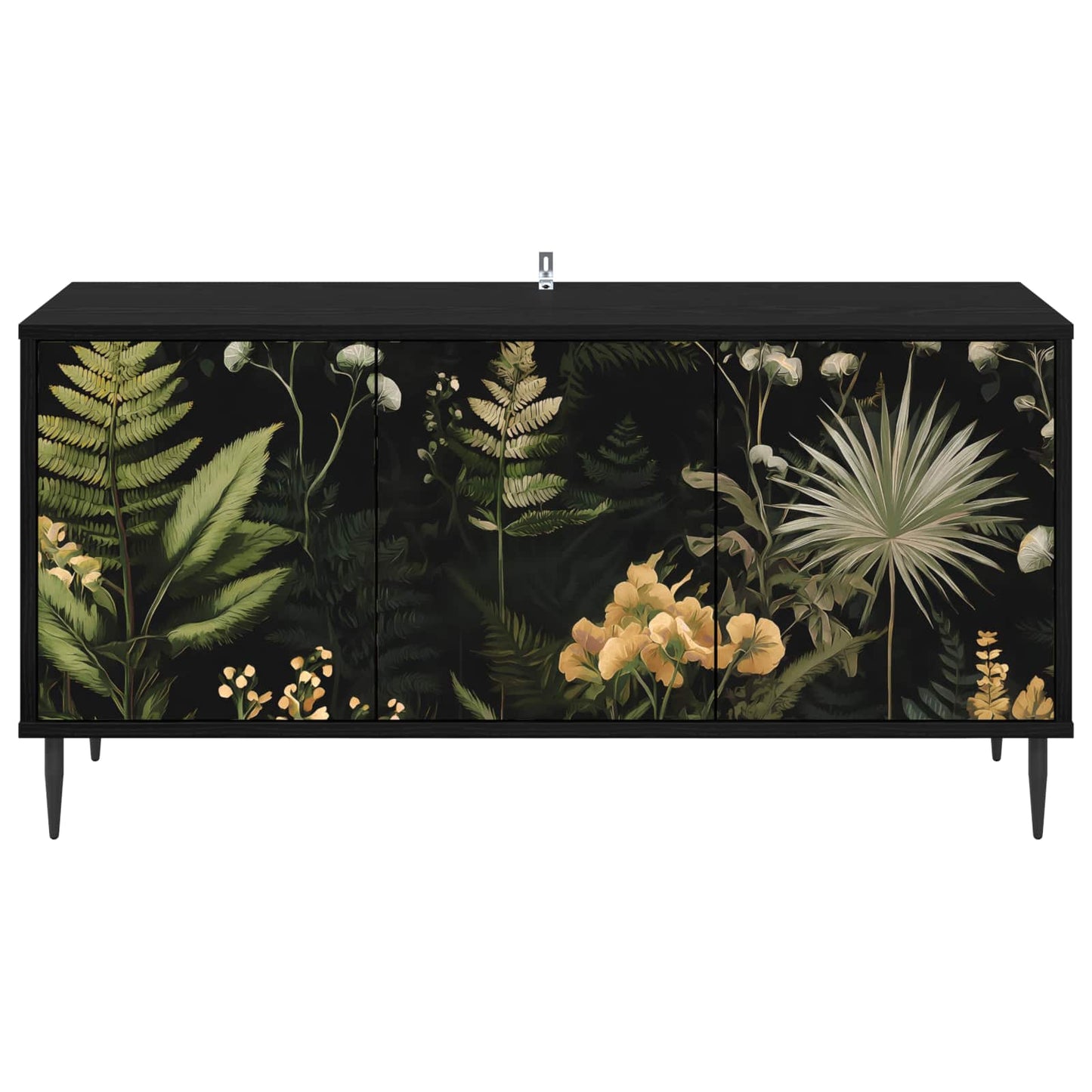 vidaXL TV Cabinet RHENEN 102 x 33 x 51 cm Black Oak Engineered Wood