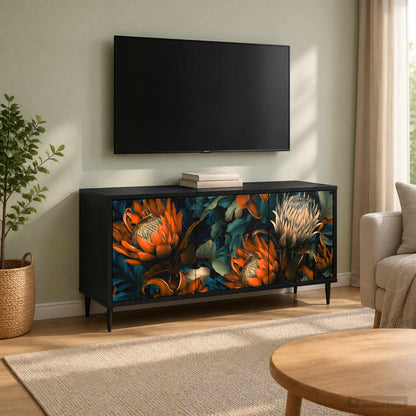 vidaXL TV Cabinet LOCHEM 102 x 33 x 51 cm Black Oak Engineered Wood
