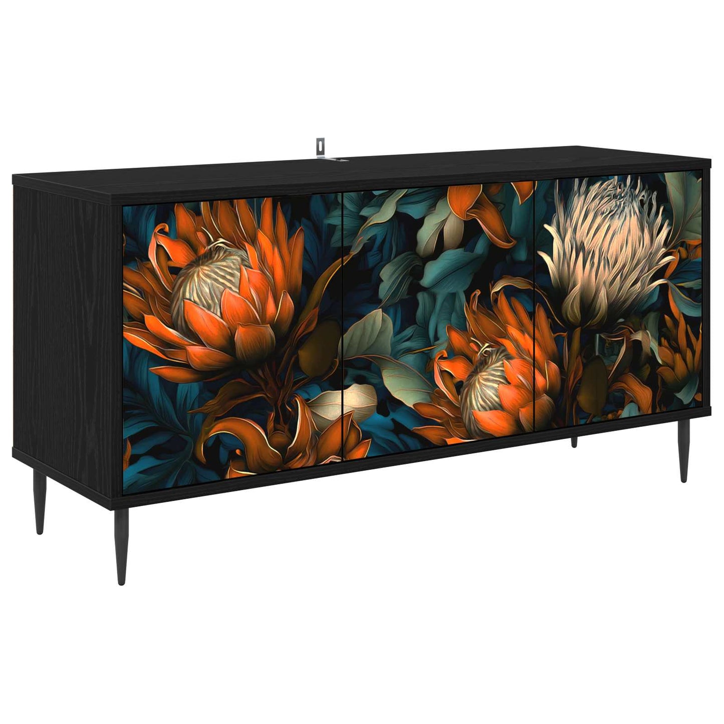 vidaXL TV Cabinet LOCHEM 102 x 33 x 51 cm Black Oak Engineered Wood