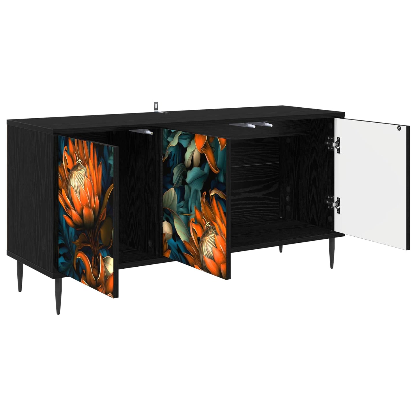 vidaXL TV Cabinet LOCHEM 102 x 33 x 51 cm Black Oak Engineered Wood