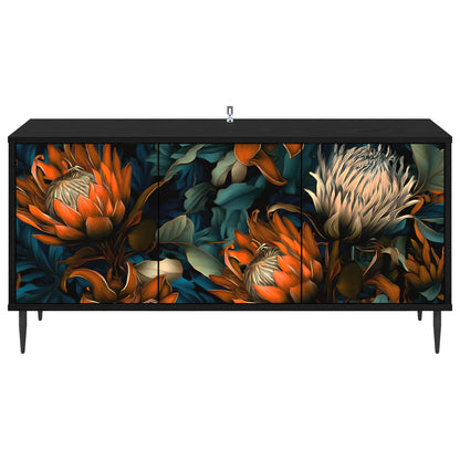 vidaXL TV Cabinet LOCHEM 102 x 33 x 51 cm Black Oak Engineered Wood