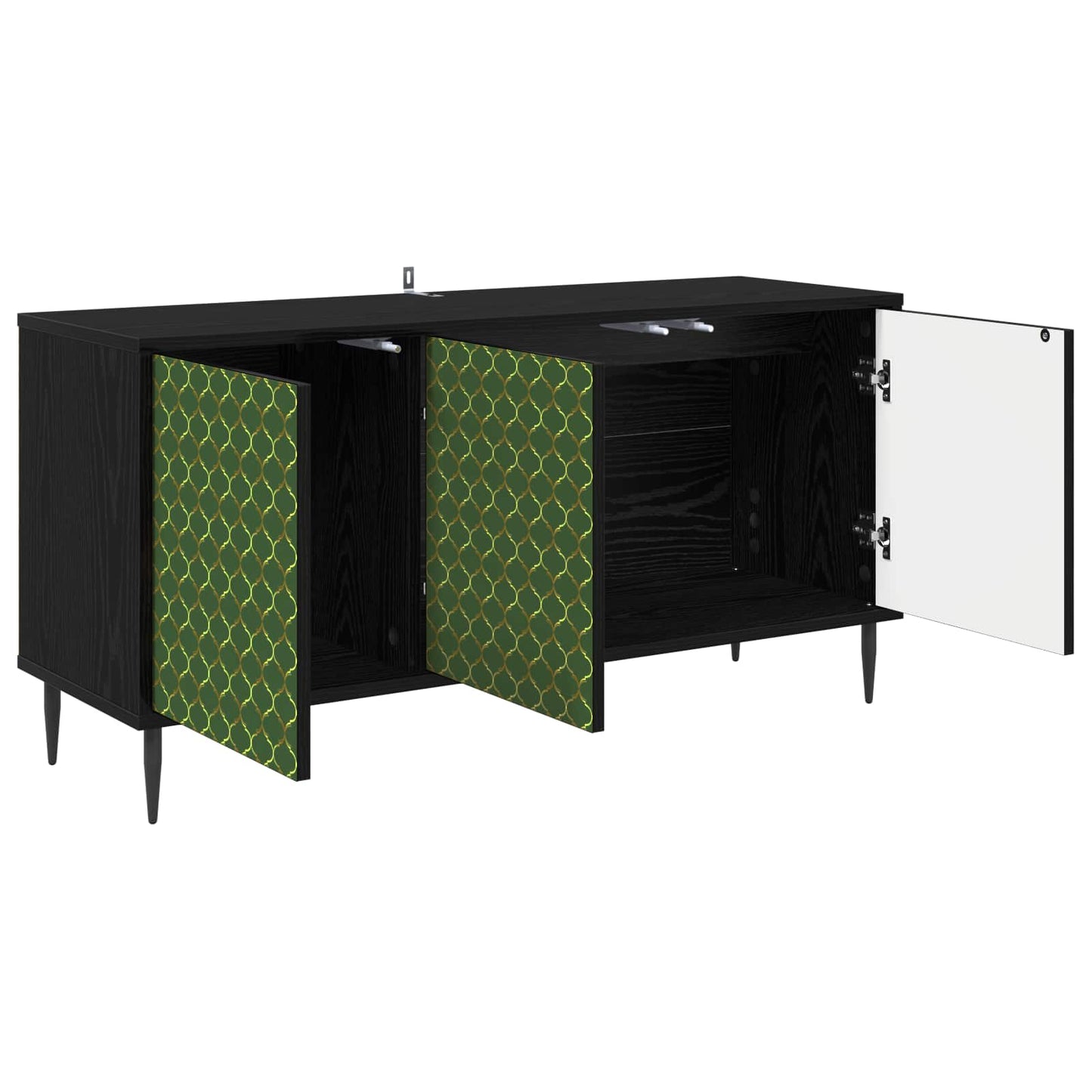vidaXL TV Cabinet GELEEN 102 x 33 x 51 cm Black Oak Engineered Wood