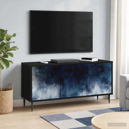vidaXL TV Cabinet RAALTE 102 x 33 x 51 cm Black Oak Engineered Wood