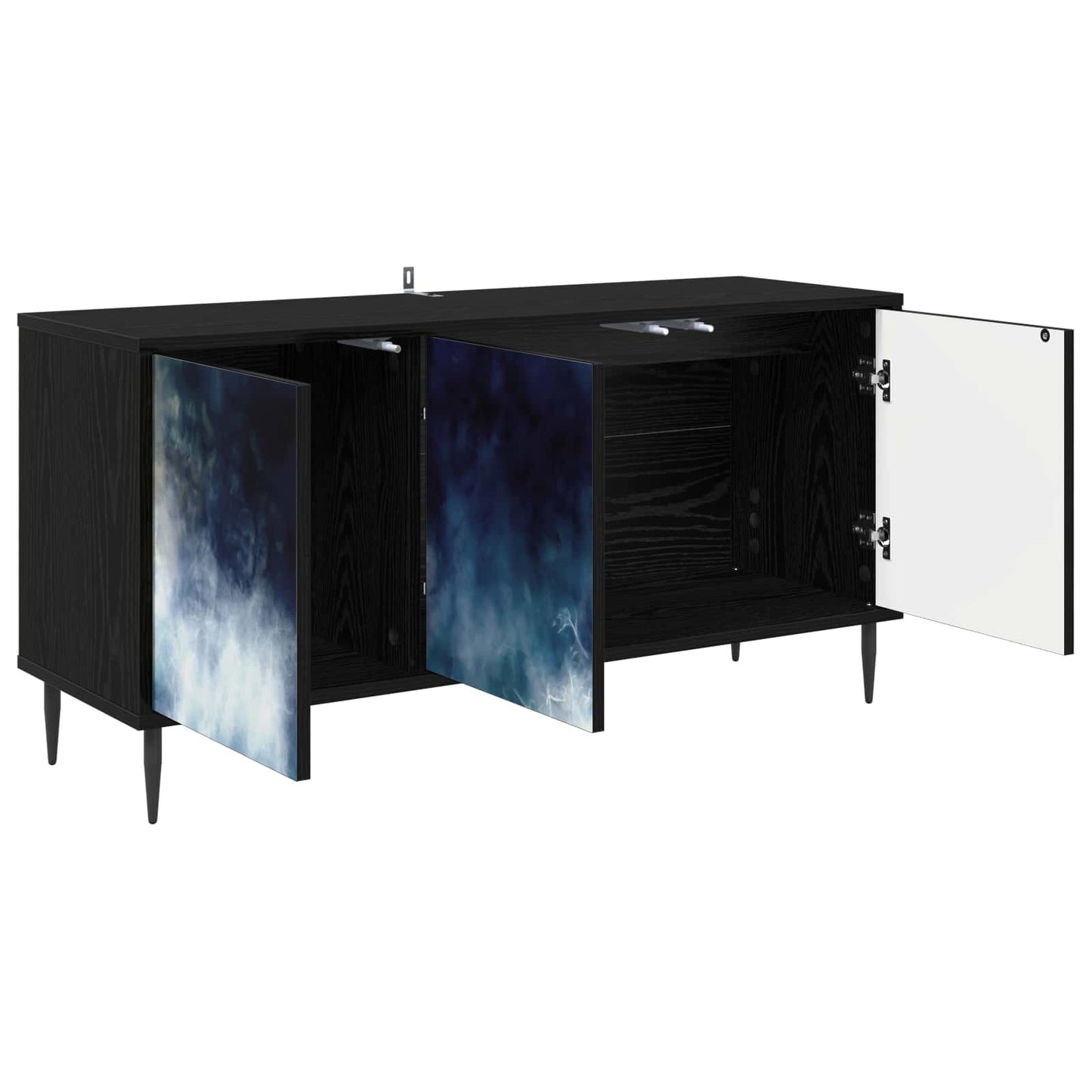 vidaXL TV Cabinet RAALTE 102 x 33 x 51 cm Black Oak Engineered Wood