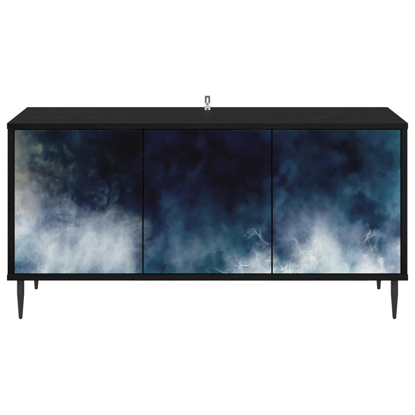 vidaXL TV Cabinet RAALTE 102 x 33 x 51 cm Black Oak Engineered Wood