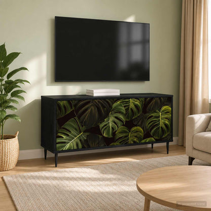 vidaXL TV Cabinet ELBURG 102 x 33 x 51 cm Black Oak Engineered Wood