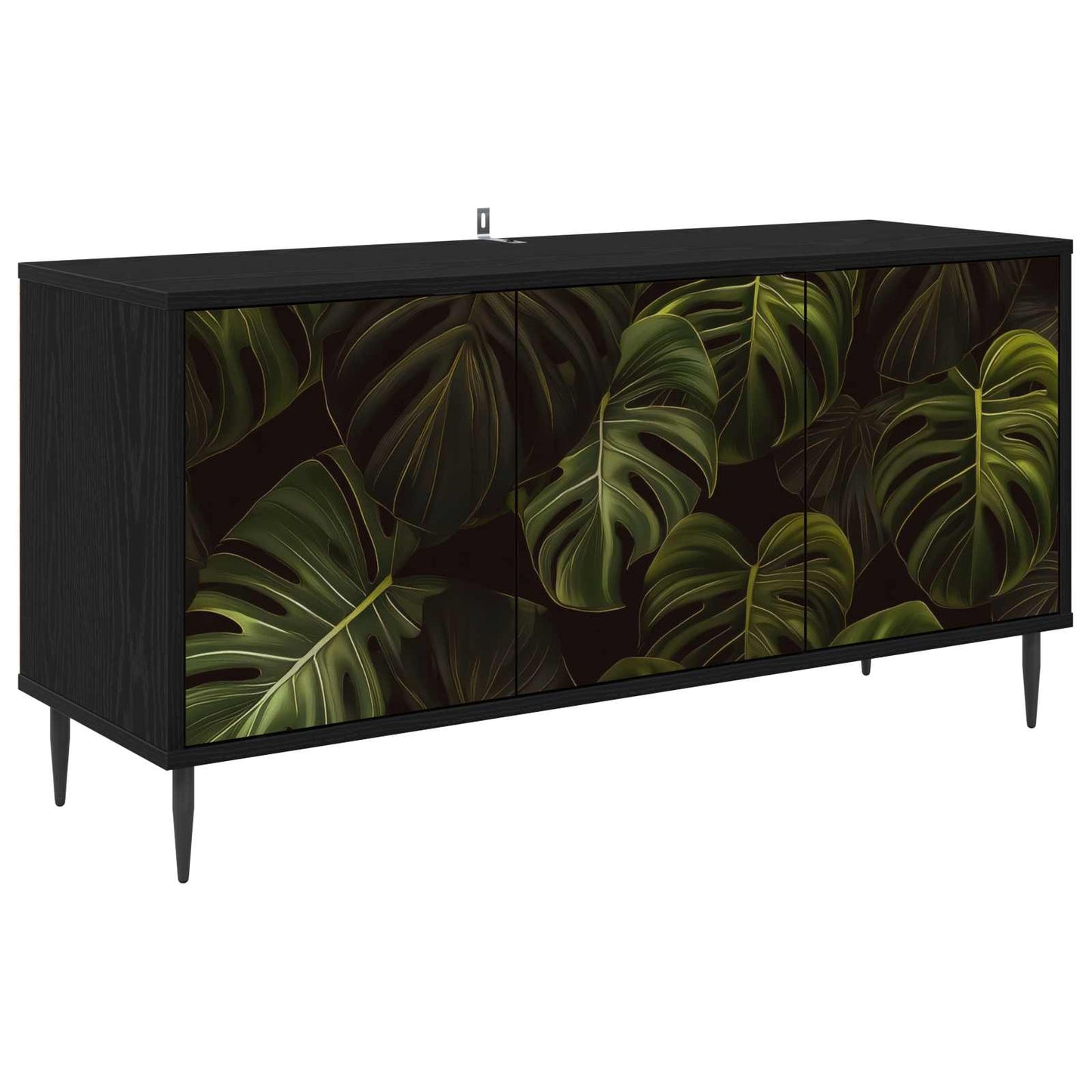 vidaXL TV Cabinet ELBURG 102 x 33 x 51 cm Black Oak Engineered Wood