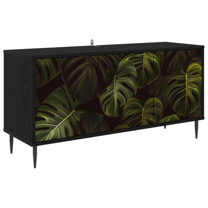 vidaXL TV Cabinet ELBURG 102 x 33 x 51 cm Black Oak Engineered Wood