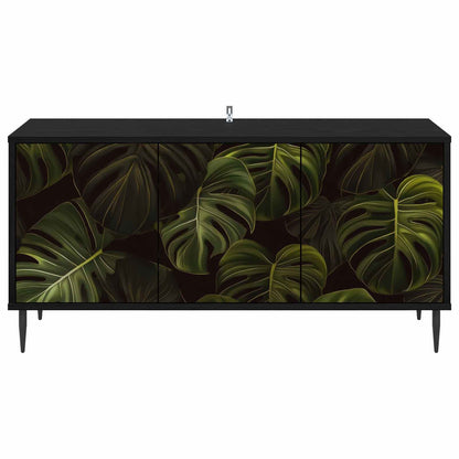 vidaXL TV Cabinet ELBURG 102 x 33 x 51 cm Black Oak Engineered Wood