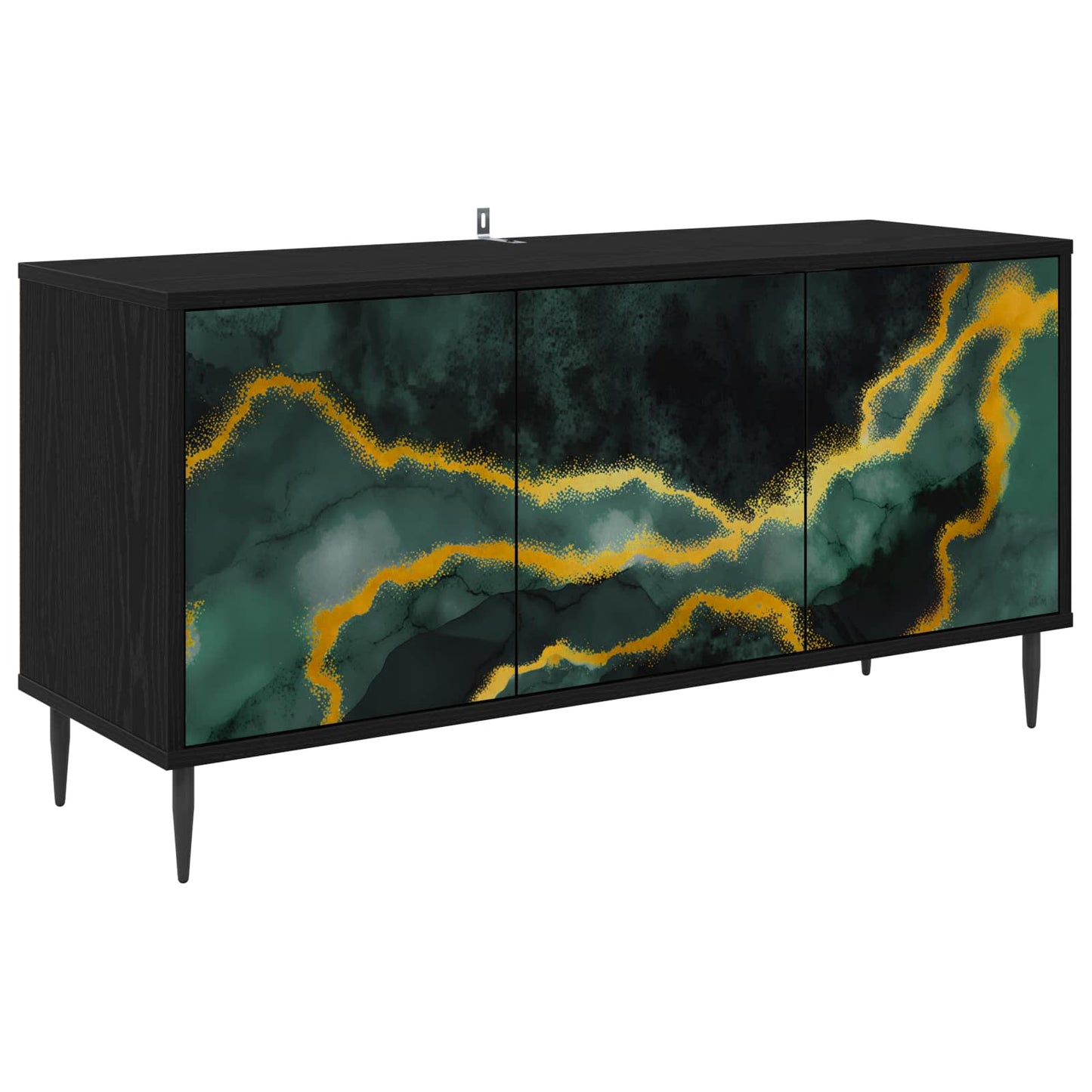 vidaXL TV Cabinet WIJHE 102 x 33 x 51 cm Black Oak Engineered Wood