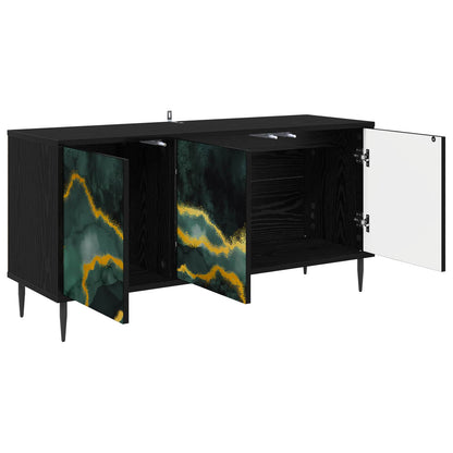 vidaXL TV Cabinet WIJHE 102 x 33 x 51 cm Black Oak Engineered Wood