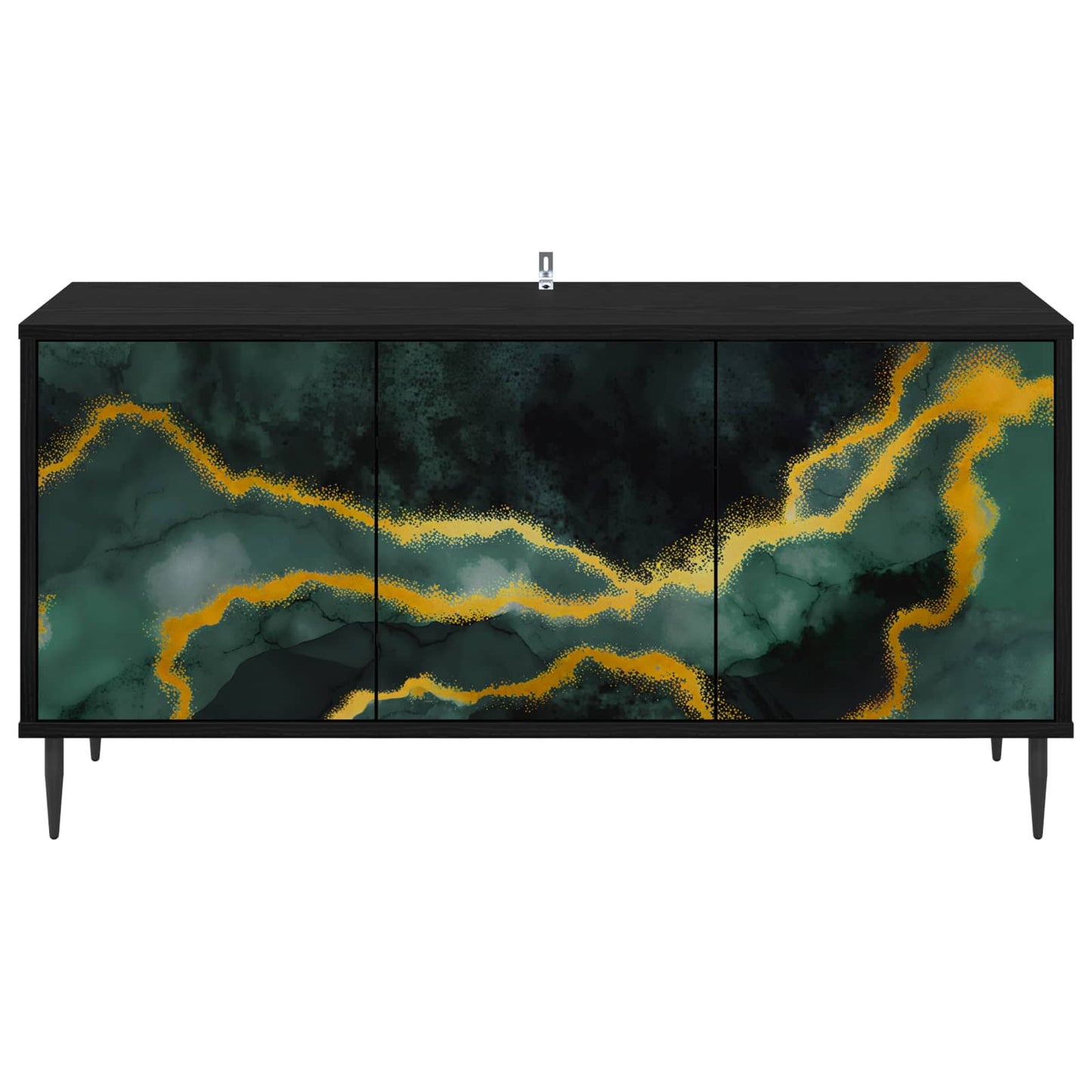 vidaXL TV Cabinet WIJHE 102 x 33 x 51 cm Black Oak Engineered Wood
