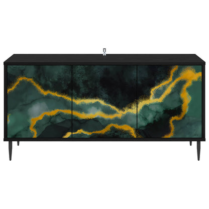 vidaXL TV Cabinet WIJHE 102 x 33 x 51 cm Black Oak Engineered Wood