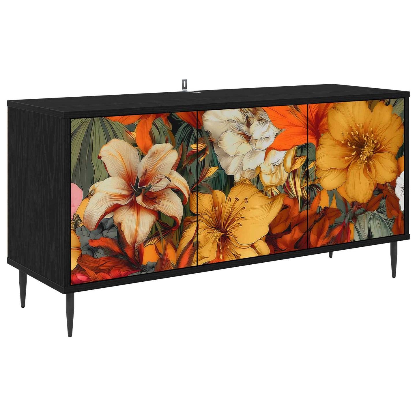 vidaXL TV Cabinet GENNEP 102 x 33 x 51 cm Black Oak Engineered Wood
