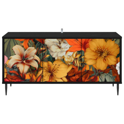 vidaXL TV Cabinet GENNEP 102 x 33 x 51 cm Black Oak Engineered Wood