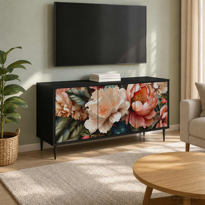 vidaXL TV Cabinet BORNE 102 x 33 x 51 cm Black Oak Engineered Wood