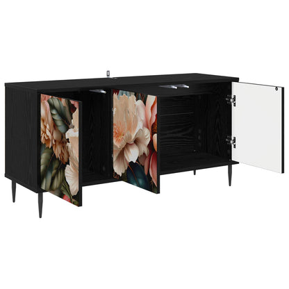 vidaXL TV Cabinet BORNE 102 x 33 x 51 cm Black Oak Engineered Wood