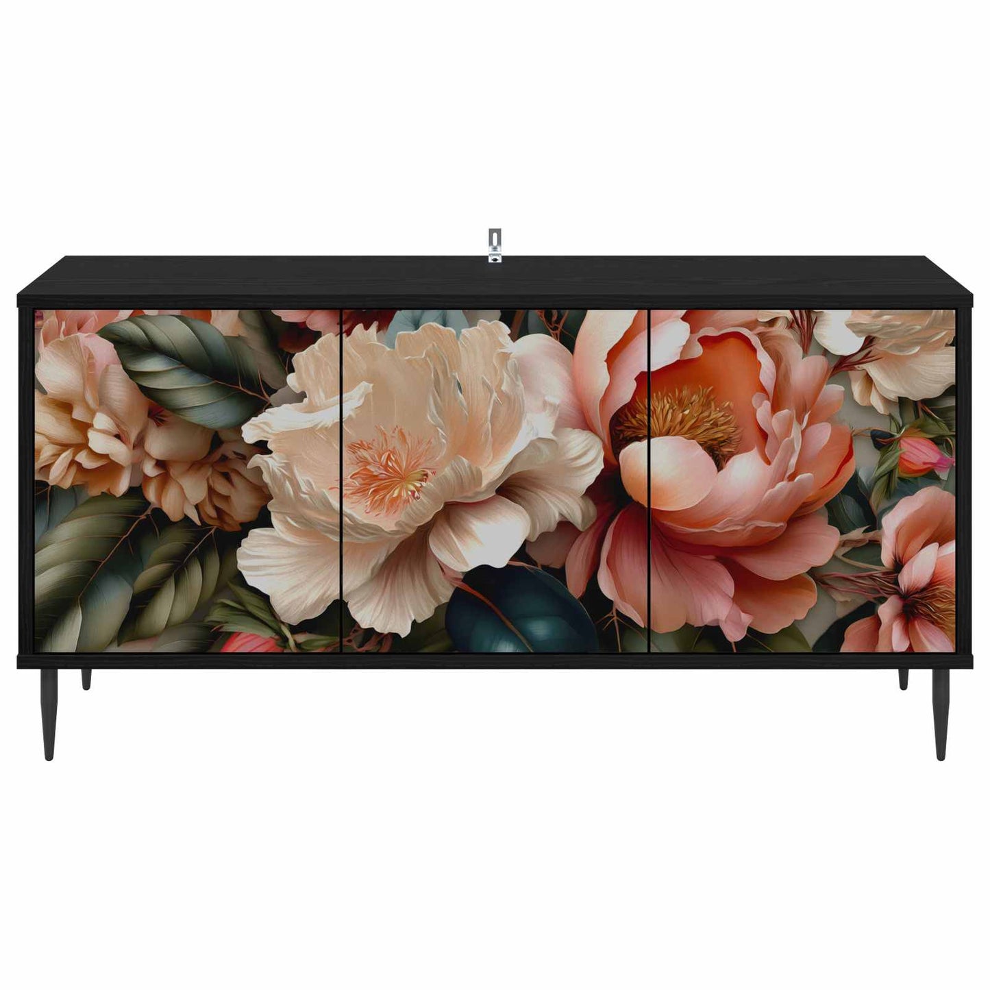 vidaXL TV Cabinet BORNE 102 x 33 x 51 cm Black Oak Engineered Wood